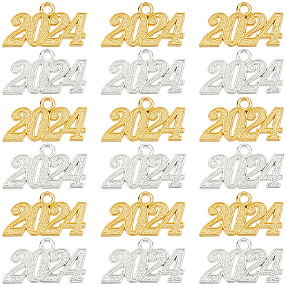 40 шт 2 цвета подвески из сплава, число 2024