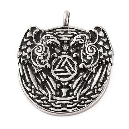 316 большие подвески из хирургической нержавеющей стали, Ворон викинга с подвеской из валкнута