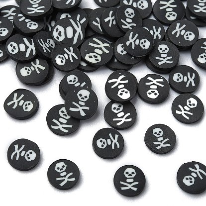 Кабошоны из полимерной глины ручной работы на тему Хэллоуина, скелет