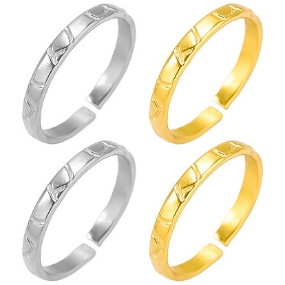 Стильное 304 кольцо-манжета из нержавеющей стали для женщин, простой и не выцветающий