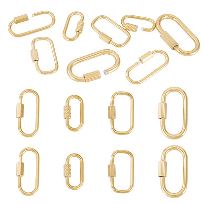 8 шт. 4 варианты исполнения 304 карабин с фиксатором из нержавеющей стали, ионное покрытие (ip), овальные