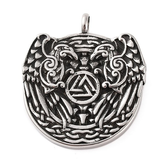 316 большие подвески из хирургической нержавеющей стали, Ворон викинга с подвеской из валкнута