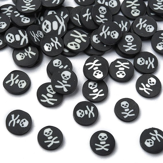 Кабошоны из полимерной глины ручной работы на тему Хэллоуина, скелет