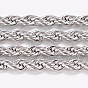 Ion Plating(IP) 304 Stainless Steel Rope Chains, with Spool, Unwelded