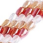 Electroplate Transparent Glass Beads Strands, Twist, Faceted