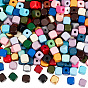 Spray Painted Wooden Beads, Square