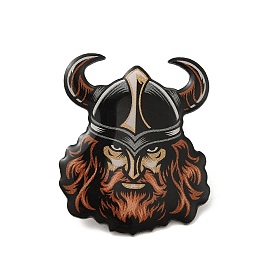 Ox Horn Man Alloy Brooch for Backpack Clothes
