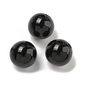 Natural Black Agate Beads, Round