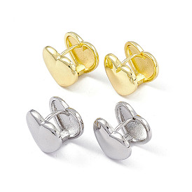 Brass Heart Hoop Earrings for Women