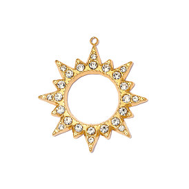 304 из нержавеющей стали горный хрусталь подвески, солнечные чары, ионное покрытие (ip), долговечный, зеркальная полировка