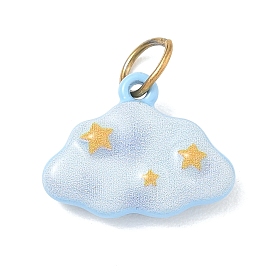304 colgantes de esmalte de acero inoxidable, encantos nube
