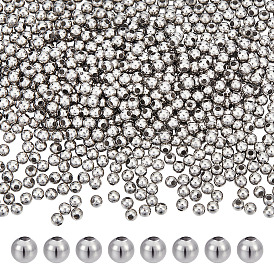 800шт 304 круглые бусины из нержавеющей стали