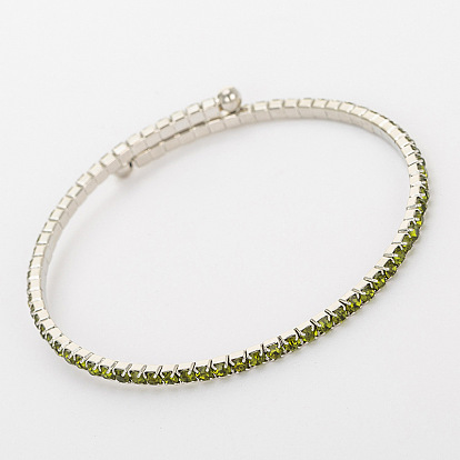 Sparkling Single Row Diamond Bracelet for Women - Fashionable Elastic Wristband Jewelry B164