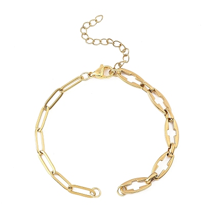 304 изготовление браслета-скрепки из полой цепочки из нержавеющей стали