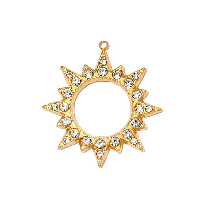 304 из нержавеющей стали горный хрусталь подвески, солнечные чары, ионное покрытие (ip), долговечный, зеркальная полировка