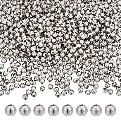 800шт 304 круглые бусины из нержавеющей стали