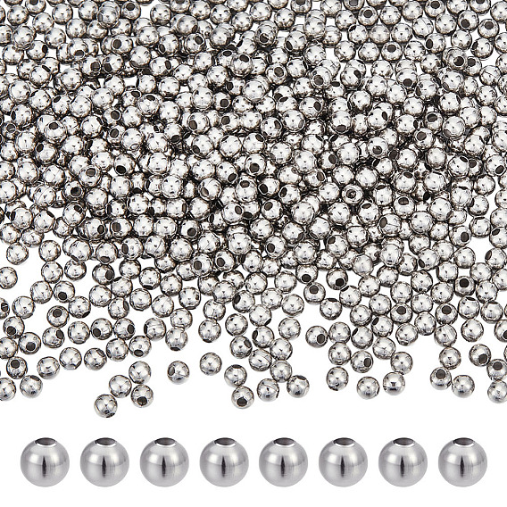 800шт 304 круглые бусины из нержавеющей стали