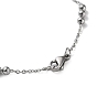 304 Stainless Steel Round Beaded Link Chain Bracelets for Women