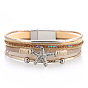 Fashionable Diamond Starfish Bracelet - Casual Vacation Style, Beaded Jewelry.