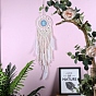 Iron Bohemian Woven Web/Net with Feather Macrame Wall Hanging Decorations, for Home Bedroom Decorations