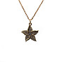 Minimalist Pentagram Starfish Pendant Necklace with Micro Pave Zirconia for Women
