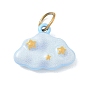 304 Stainless Steel Enamel Pendants, Cloud Charms