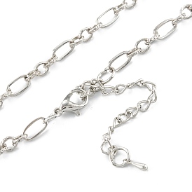 Iron Figaro Chain Necklace Making, with Alloy Lobster Claw Clasps and Iron End Chains, 29.9 inch