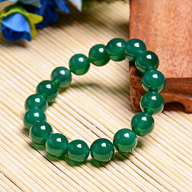 Natural Green Agate Bracelet - Fashion Gemstone Crystal Bead Bracelet 6/8/10/12MM