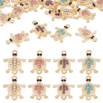 16шт. сплава стразы соединительные подвески, золотой свет, без кадмия и без свинца, черепаха