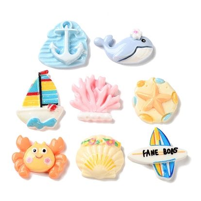 Кабошоны из непрозрачной смолы серии Ocean, разнообразные