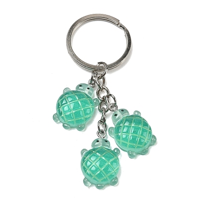 Décoration pendentif en résine lumineuse et dégradé de couleurs sur le thème de la tortue, avec porte-clés fendus, pour porte-clés, sac à main, ornement de sac à dos