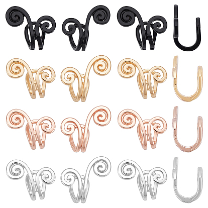 8 пары 4 цвета, серьги-манжеты из сплава, цветок