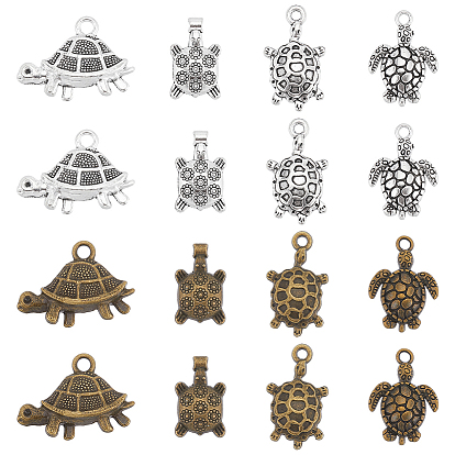 80 шт 8 подвески из сплава в тибетском стиле, черепаховый шарм