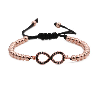 Adjustable Ethnic Style Handmade Bracelet for Men with Infinite Weaving Pattern