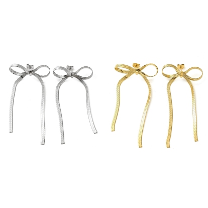 Женские серьги-гвоздики с бантом 304 из нержавеющей стали