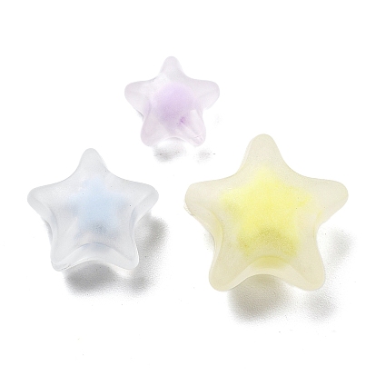 Матовые прозрачные акриловые бусины, бусина в бусине, звезда