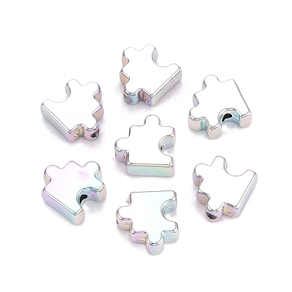 Непрозрачные акриловые бусины с УФ-покрытием, радужный, головоломка