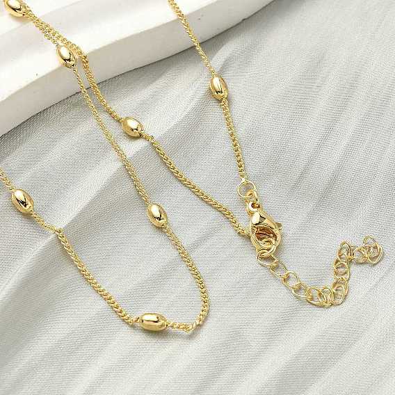 1.5мм латунные витые цепочки панцирного плетения для женщин и мужчин, с овальными латунными бусинами, стойки покрытие, долговечный, без свинца и без кадмия