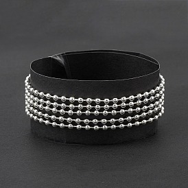 304 bracelet multi-rangs chaînes à billes en acier inoxydable pour femme