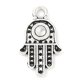 Hamsa Hand/Hand of Fatima/Hand of Miriam Tibetan Style Alloy Pendants, Cadmium Free & Lead Free, 20x12x2mm, Hole: 2mm, about 1080pcs/1000g