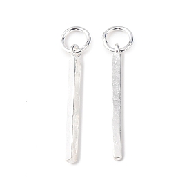 925 стерлингов серебряные подвески, прямоугольные палочки-подвески, с печатью 925