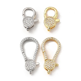 Застежки-клешни из прозрачной латуни с кубическим цирконием, без кадмия, без никеля и без свинца, плоско-круглые