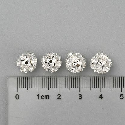 Perlas de diamantes de imitación, Grado A, sin níquel, 12 facetas, rondo, Claro