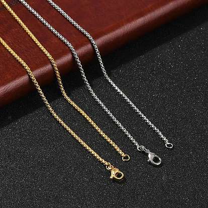 1.5мм стойка покрытие латунные цепочки ожерелья для женщин мужчин, без кадмия и без свинца, 901 застежка из нержавеющей стали, долговечный