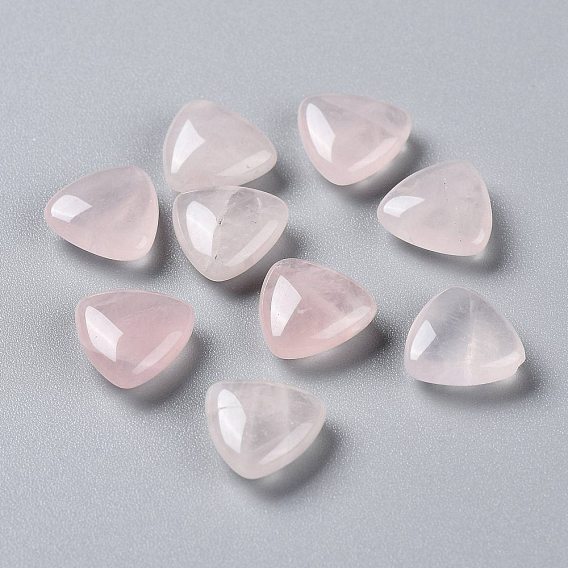 Natural Rose Quartz Cabochons, Triangle
