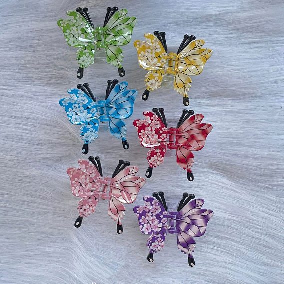 Пластиковые заколки для волос с когтями бабочки, аксессуары для волос для женщин и девочек