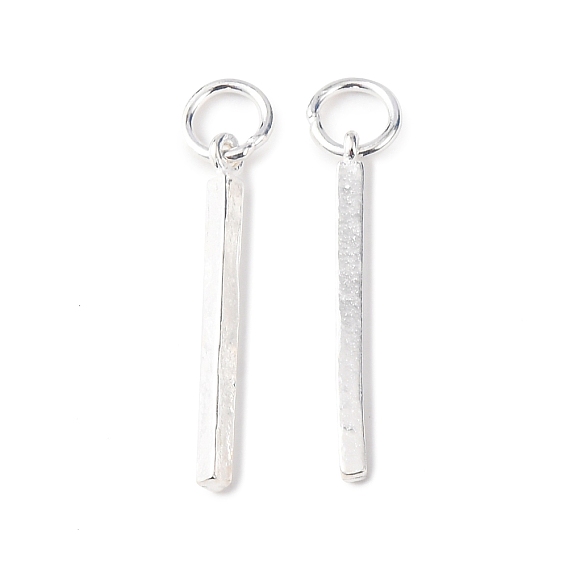 925 стерлингов серебряные подвески, прямоугольные палочки-подвески, с печатью 925