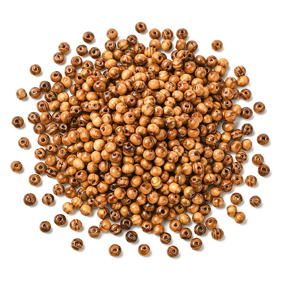 Круглые бусы из натурального дерева, бусины макраме большая дырочка, окрашенные, без свинца