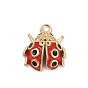 304 из нержавеющей стали шармы эмали, божья коровка прелести, реальный 18 k позолоченный, ионное покрытие (ip)