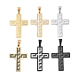 304 Stainless Steel Pendants, Cross Charms, Long-Lasting Plated